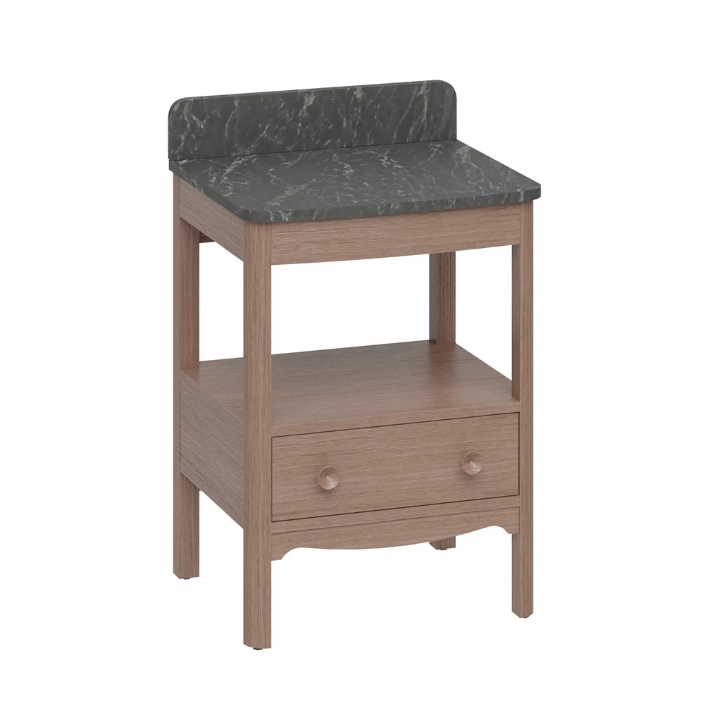 Product cut out image of Burlington Guild 620 Dark Oak Furniture Unit and Marquina Worktop GU6500DDOK_FS GU620TMQ